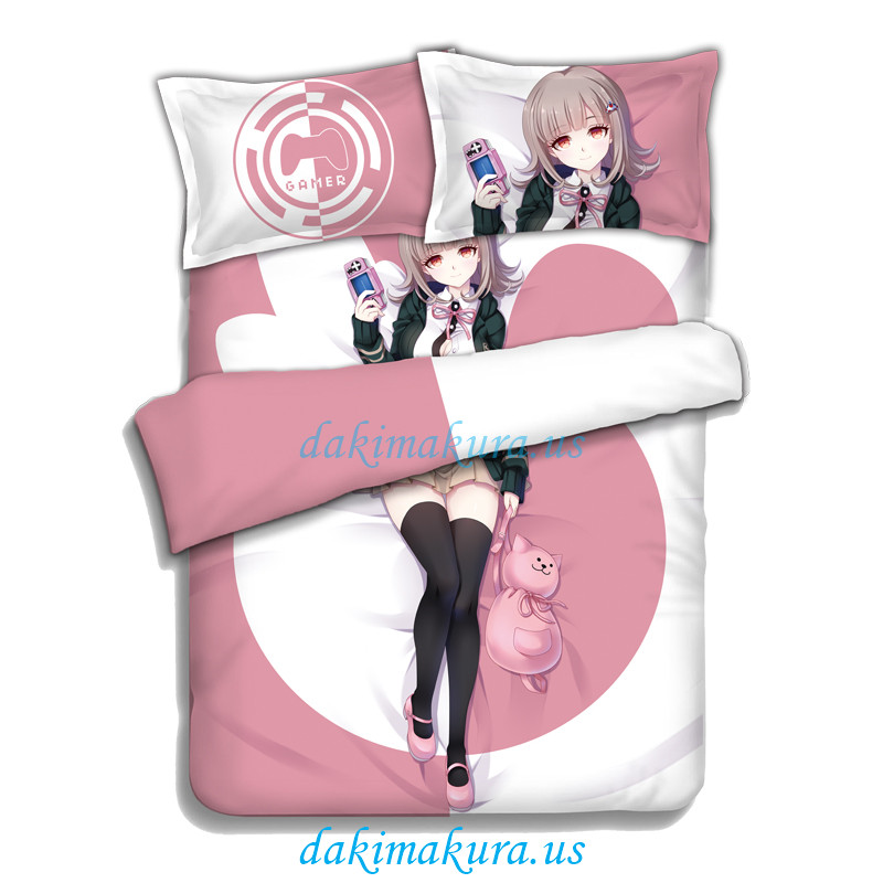 Nanami ChiaKi Anime 4 Pieces Bedding Sets,Bed Sheet Duvet Cover with Pillow Covers